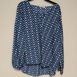 Elegant Navy Polka Dot Blouse